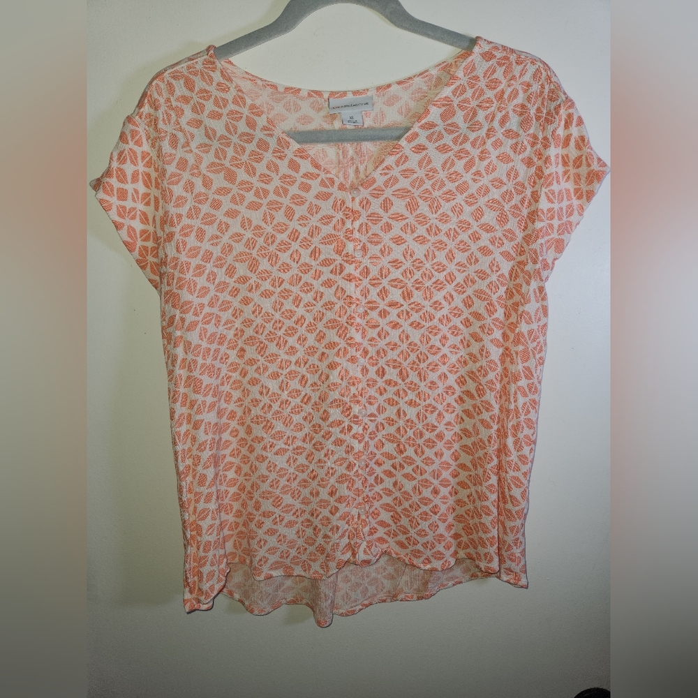 Liz Claiborne Coral Button-up Blouse X-Large